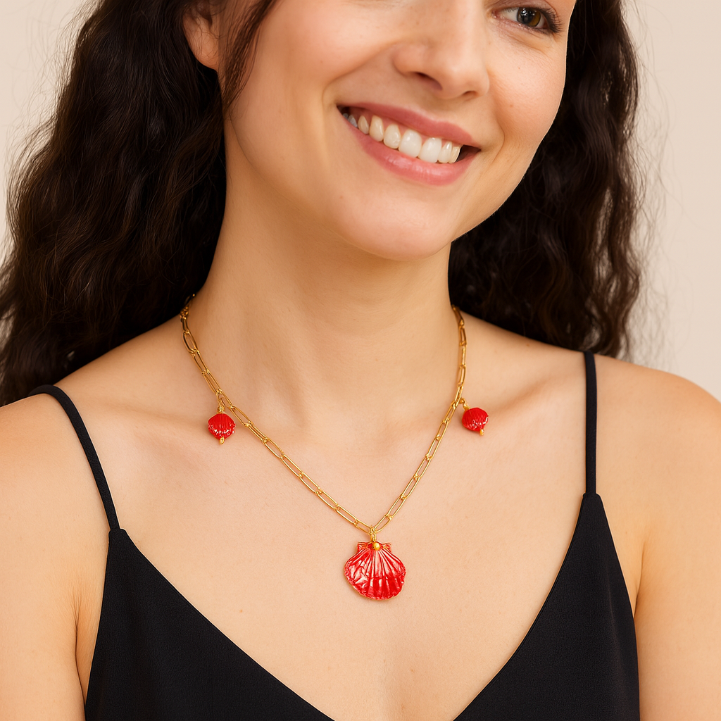 Keramik-Muschel-Halskette