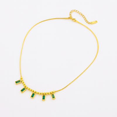 Waldlicht – Goldene Kristall-Halskette