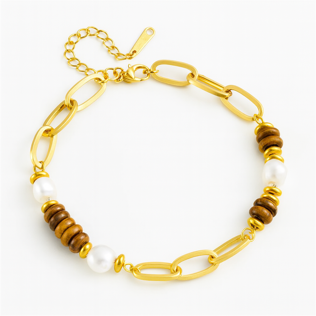 Tigerauge & Perlen Harmonie-Armband