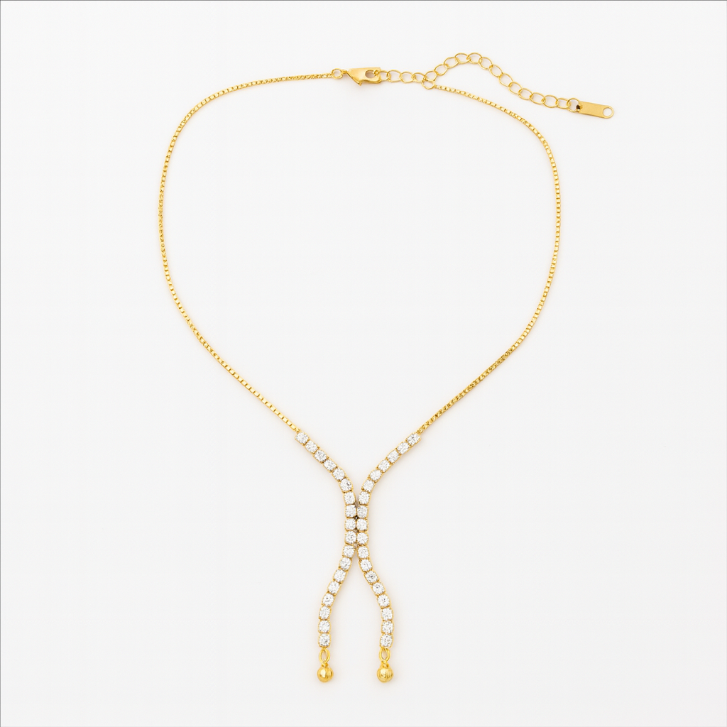 Glamour Glow – Zirkonia Y-Halskette