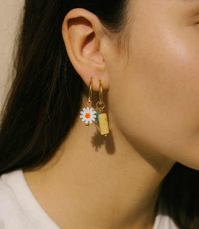 Daisy & Stone Hoop Ohrringe