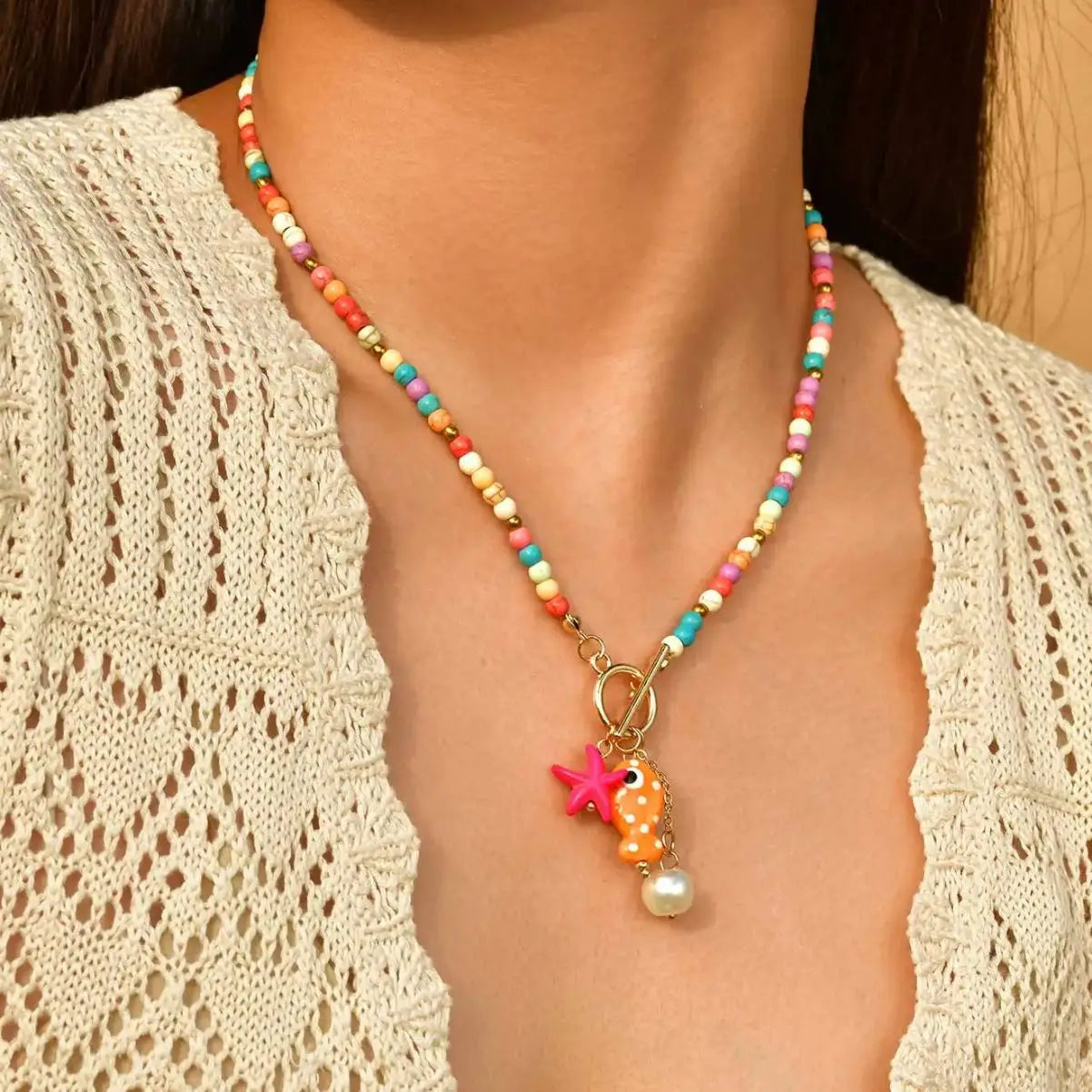 Aqua Dreams - Boho Halskette