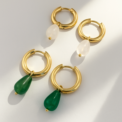 Edelstein-Tropfen Ohrringe Kollektion