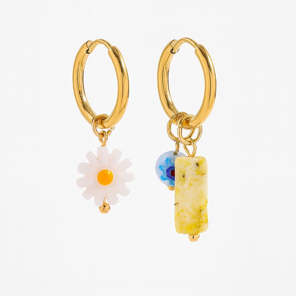Daisy & Stone Hoop Ohrringe